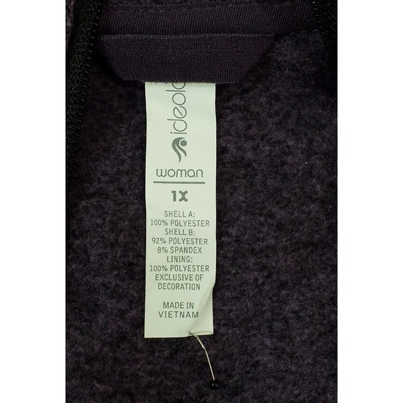 Ideology ~Woman Plus Size 1X~Purple/Black Montana Full Zip Hooded Jacket NWT $64 - Picture 12 of 12